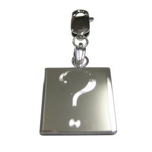 Etched Question Mark Pendant Zipper Pull Charm